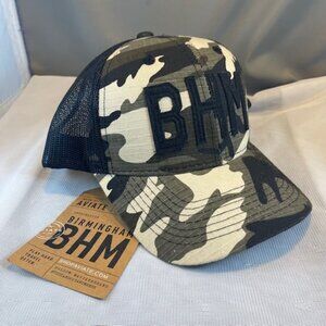 Aviate BHM Logo Camo Birmingham Alabama Trucker Hat NWT